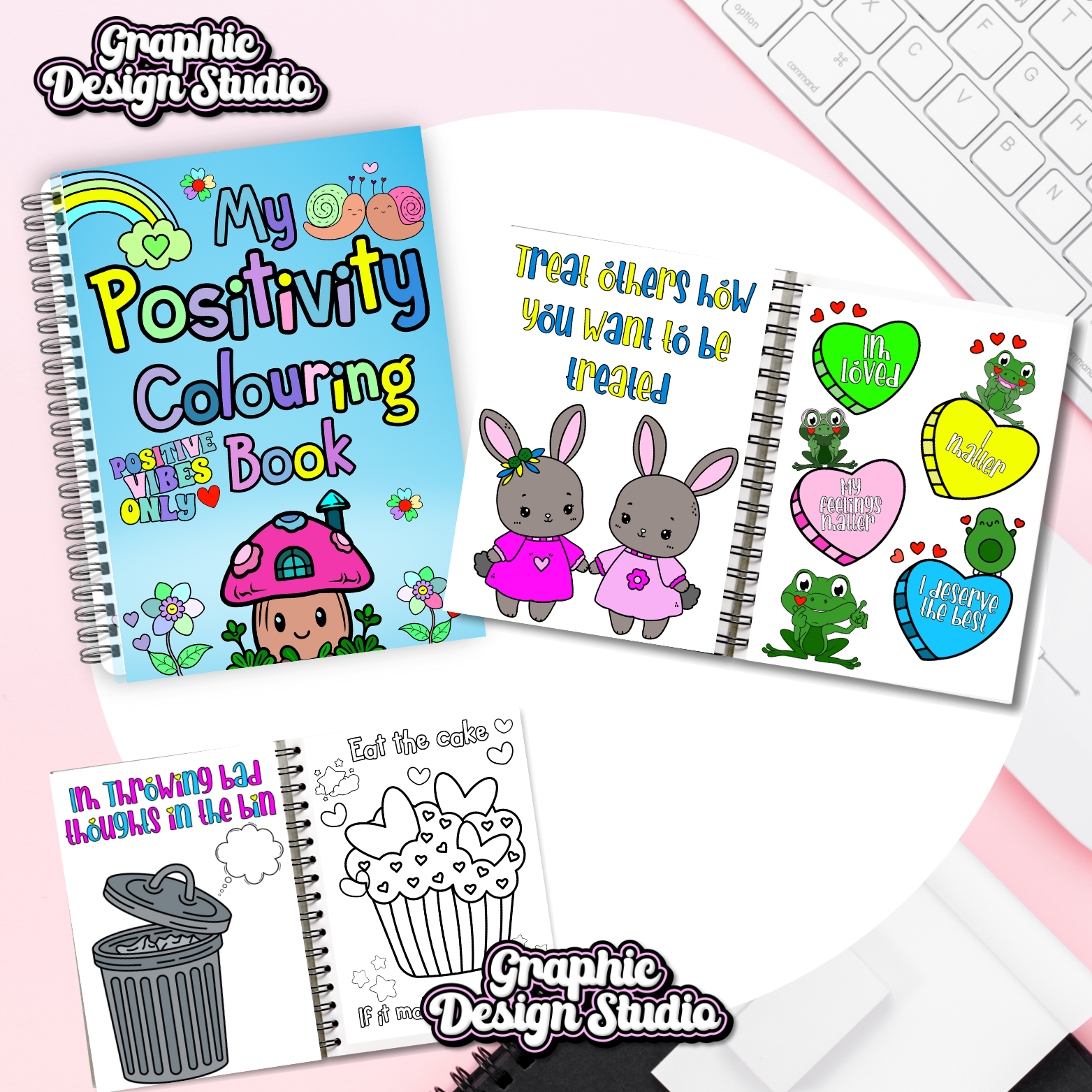 Positivity colouring book