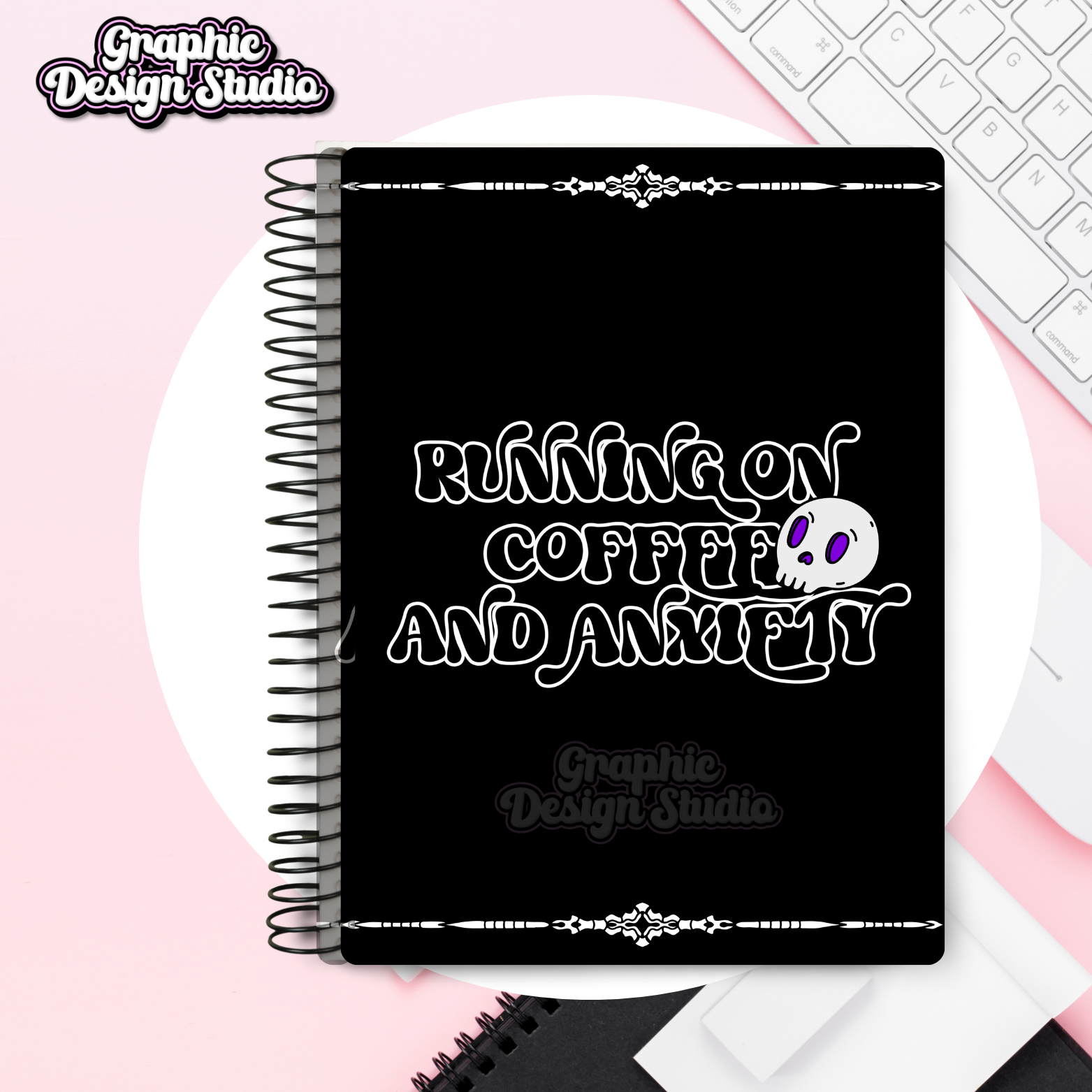 Notebook Instant Download - running on coffee and anxiety