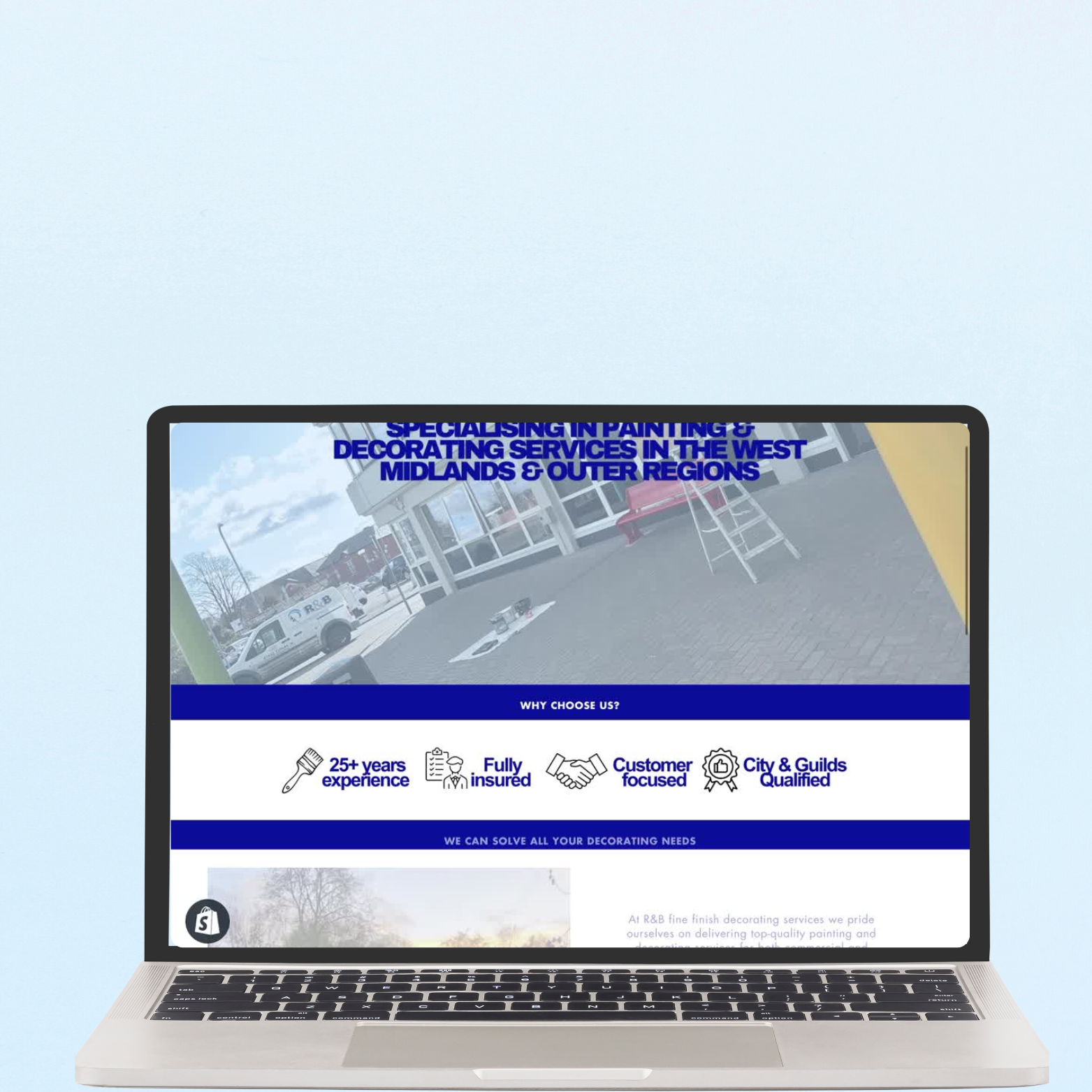 A painting and decorating business website 