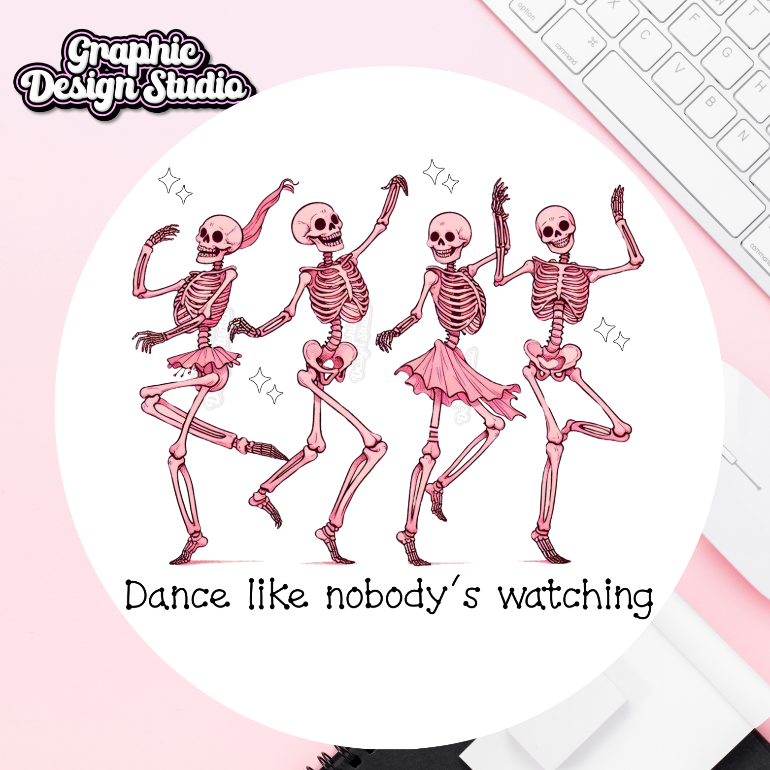 Dance like nobody’s watching,  skeleton sublimation design for UVDTF, dtf 
