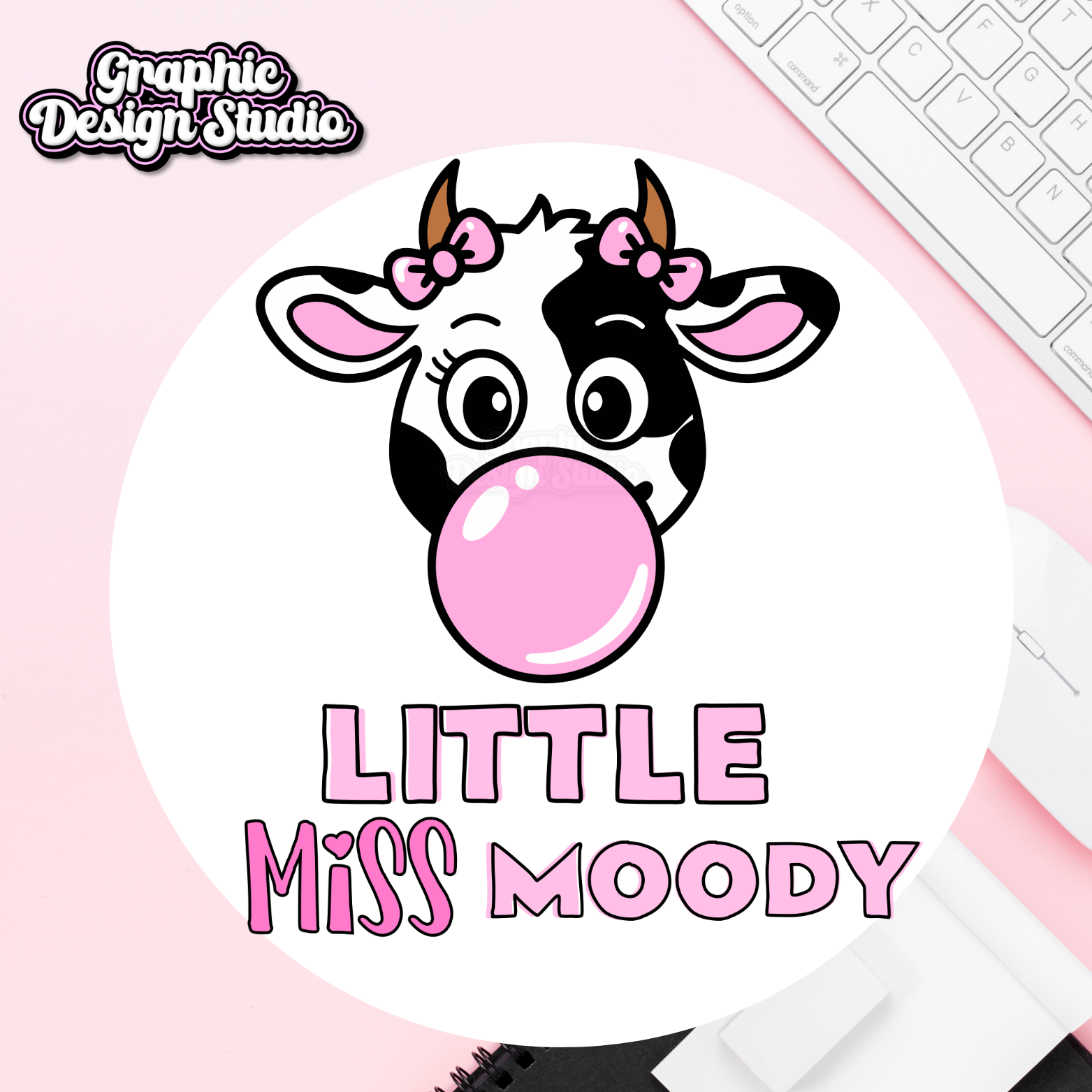 Little Miss Moody - Cow Design