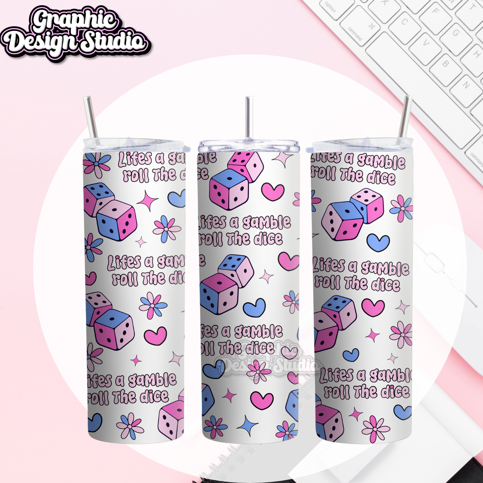 Roll the dice! Tumbler design 20oz