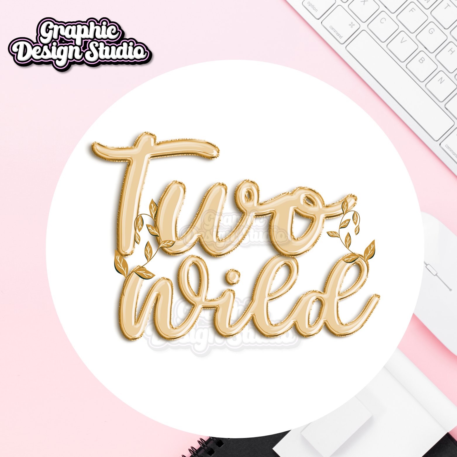 Two wild birthday T-shirt design 