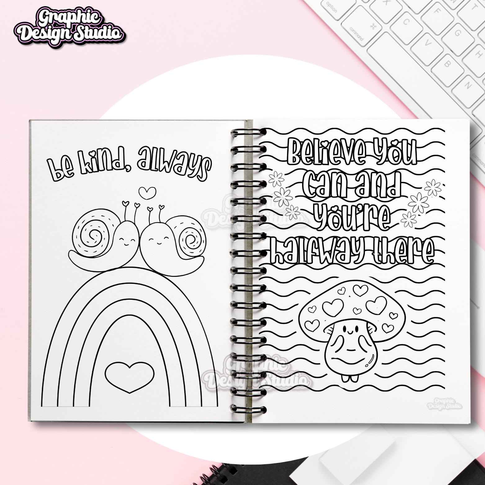 Positivity Colouring Book Instant Download