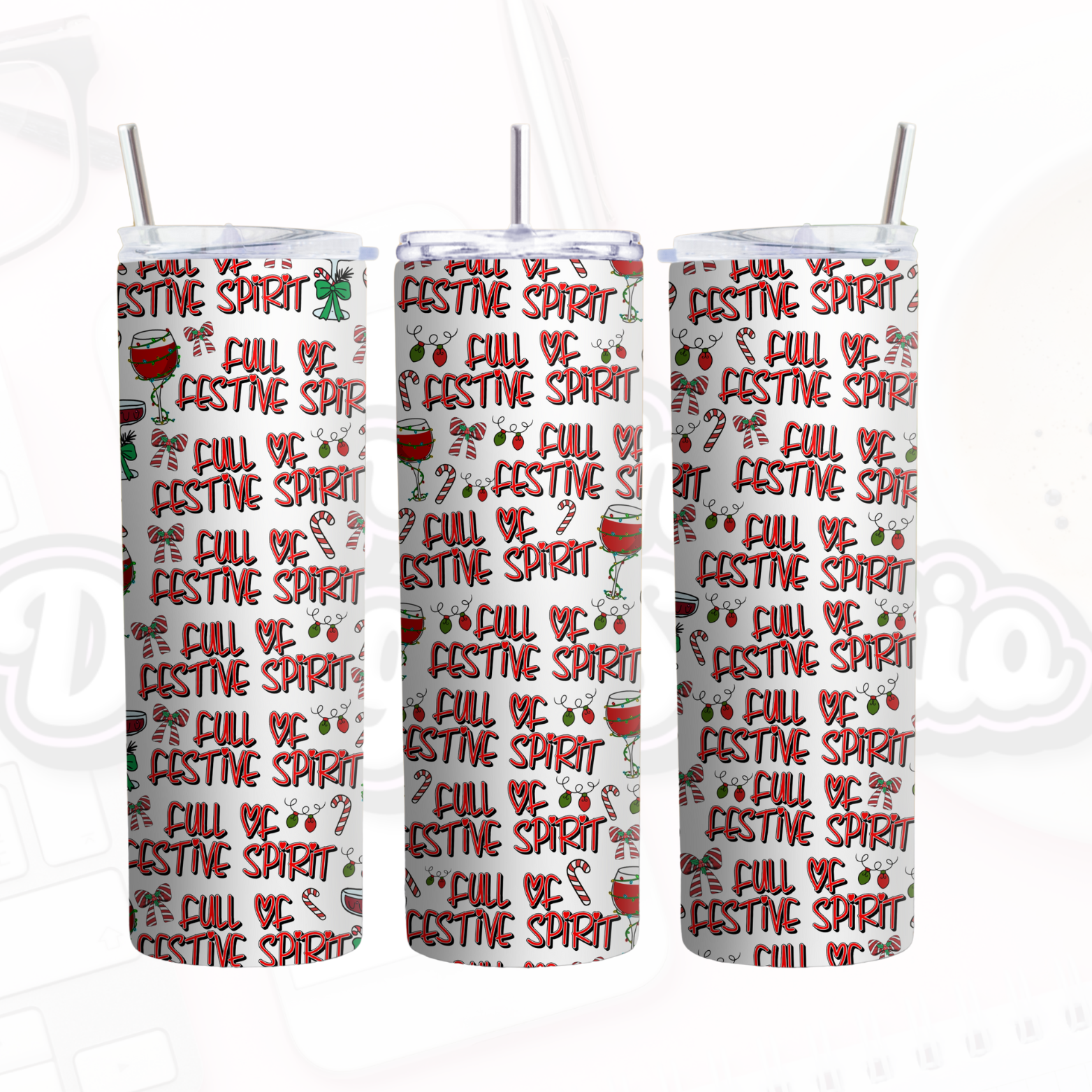 In the festive spirit pattern,  20oz Tumbler Design
