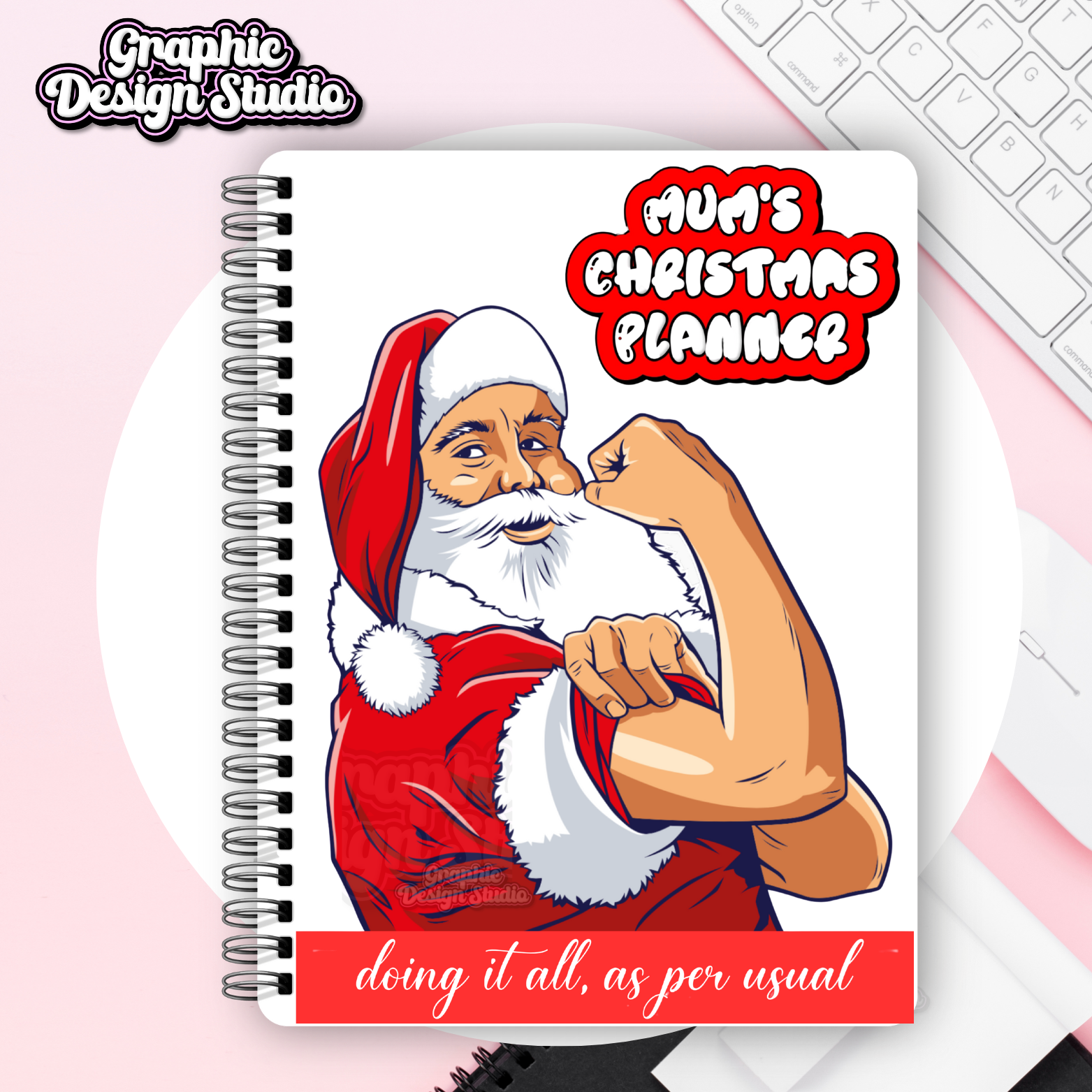 Santa Christmas on a notebook