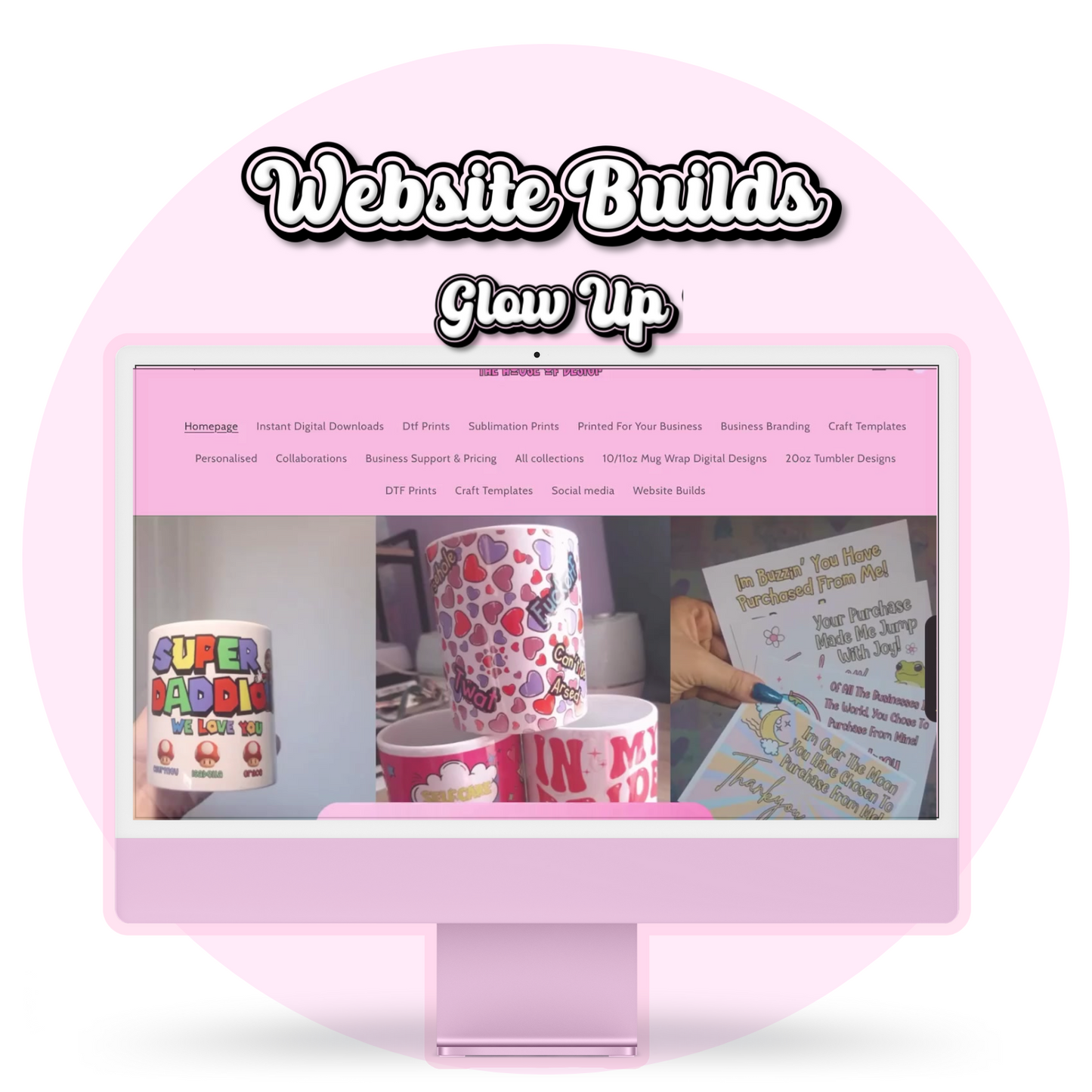 An image of a website revamp mockup, a shopify GLOWUP to make a website look better