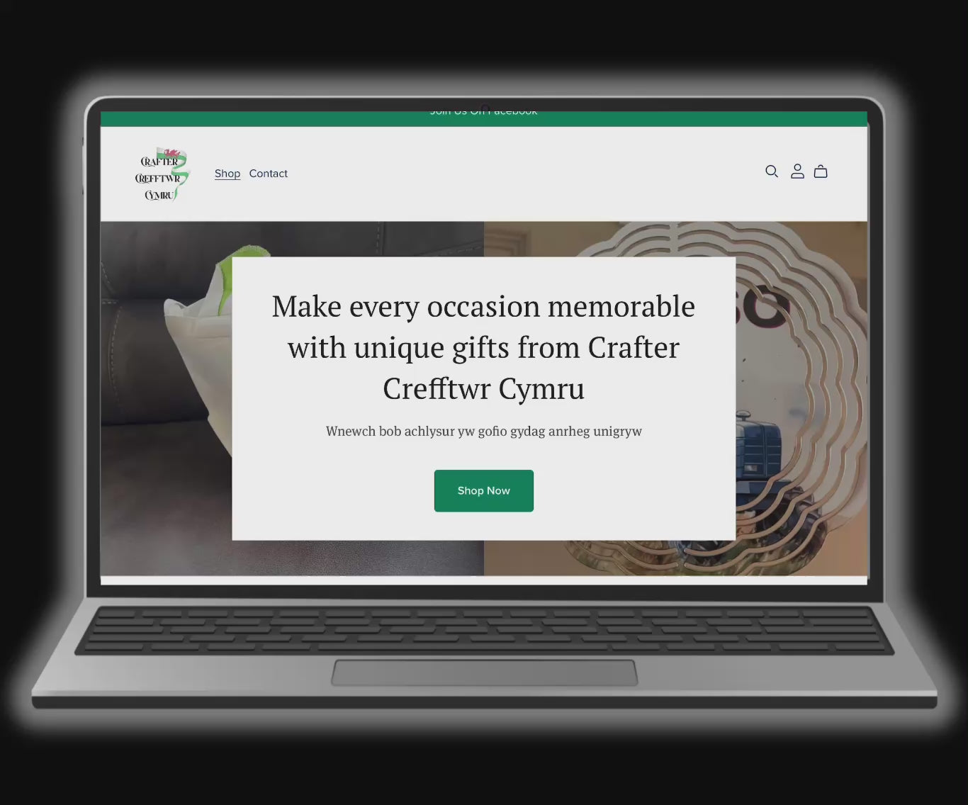 A video image of a Welsh website designed by the graphic design studio 
