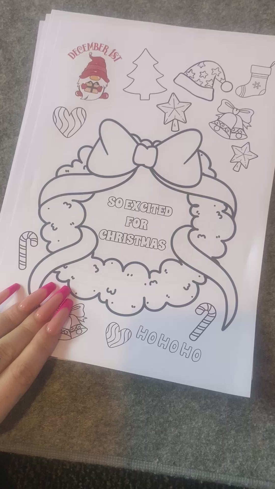 Red Christmas Colouring Advent Book